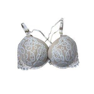 Victorias Secret Very Sexy Push Up Bra Lace Strappy Front Closure Size 34DDD